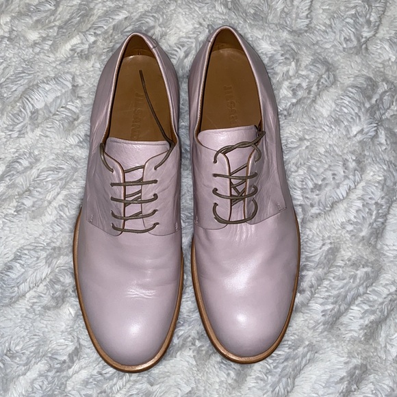 NEW Jill Sander Luxury Designer Nude Blush Leather Oxford sz 9.5 US/39.5 Euro - Picture 2 of 9
